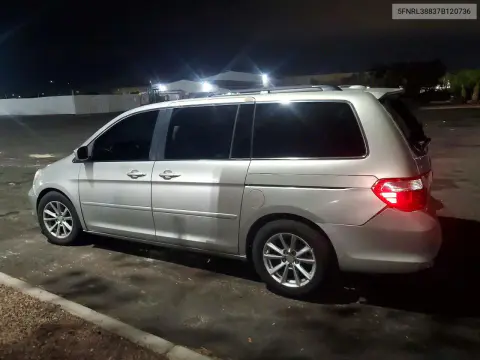2007 Honda Odyssey Touring VIN 5FNRL38837B120736 фото 2