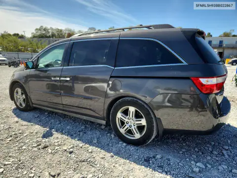 2011 Honda Odyssey Touring VIN 5FNRL5H93BB022867 фото 2