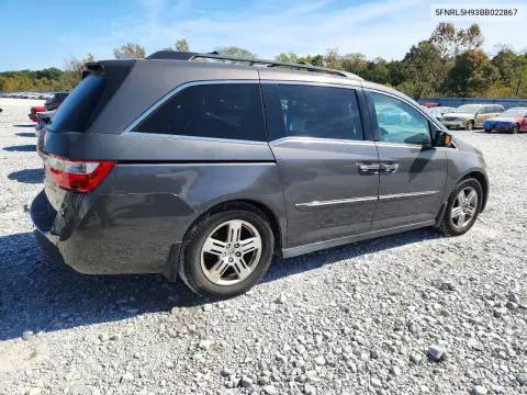 2011 Honda Odyssey Touring VIN 5FNRL5H93BB022867 фото 3