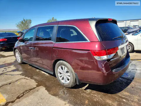 2014 Honda Odyssey Exl VIN 5FNRL5H64EB070632 фото 2