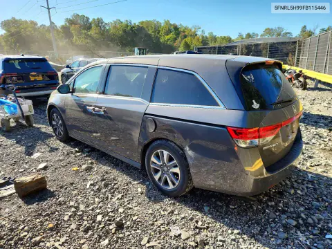2015 Honda Odyssey Touring VIN 5FNRL5H99FB115446 фото 2
