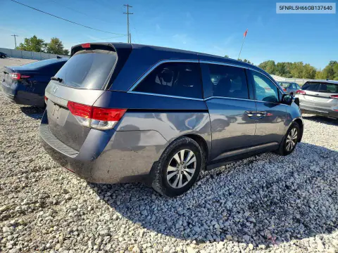 2016 Honda Odyssey Exl VIN 5FNRL5H66GB137640 фото 3