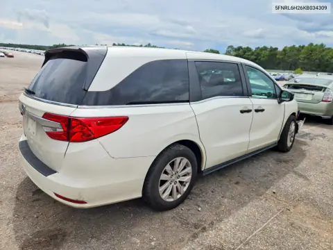 2019 Honda Odyssey Lx VIN 5FNRL6H26KB034309 фото 3