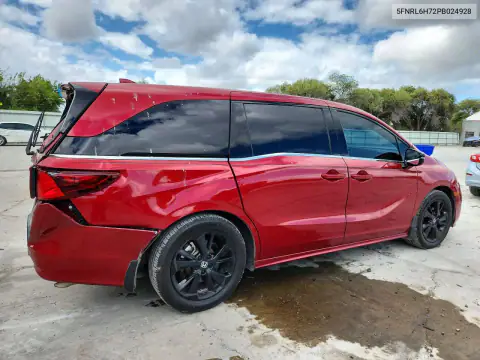 5FNRL6H72PB024928 — 2023 Honda Odyssey, фото 3 с аукциона Copart, Задняя часть