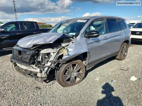 5FNYF8H50MB017274 — 2021 Honda Passport, Передняя часть, фото до ремонта