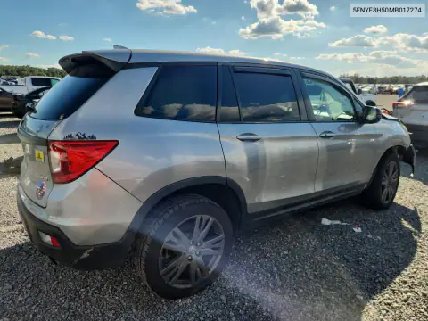 5FNYF8H50MB017274 — 2021 Honda Passport, фото 3 с аукциона Copart, Передняя часть