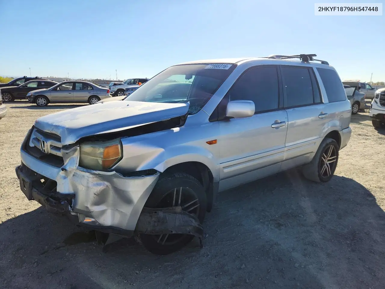 2HKYF18796H547448 Honda Pilot 2006 — повреждение Передняя часть, фото до ремонта