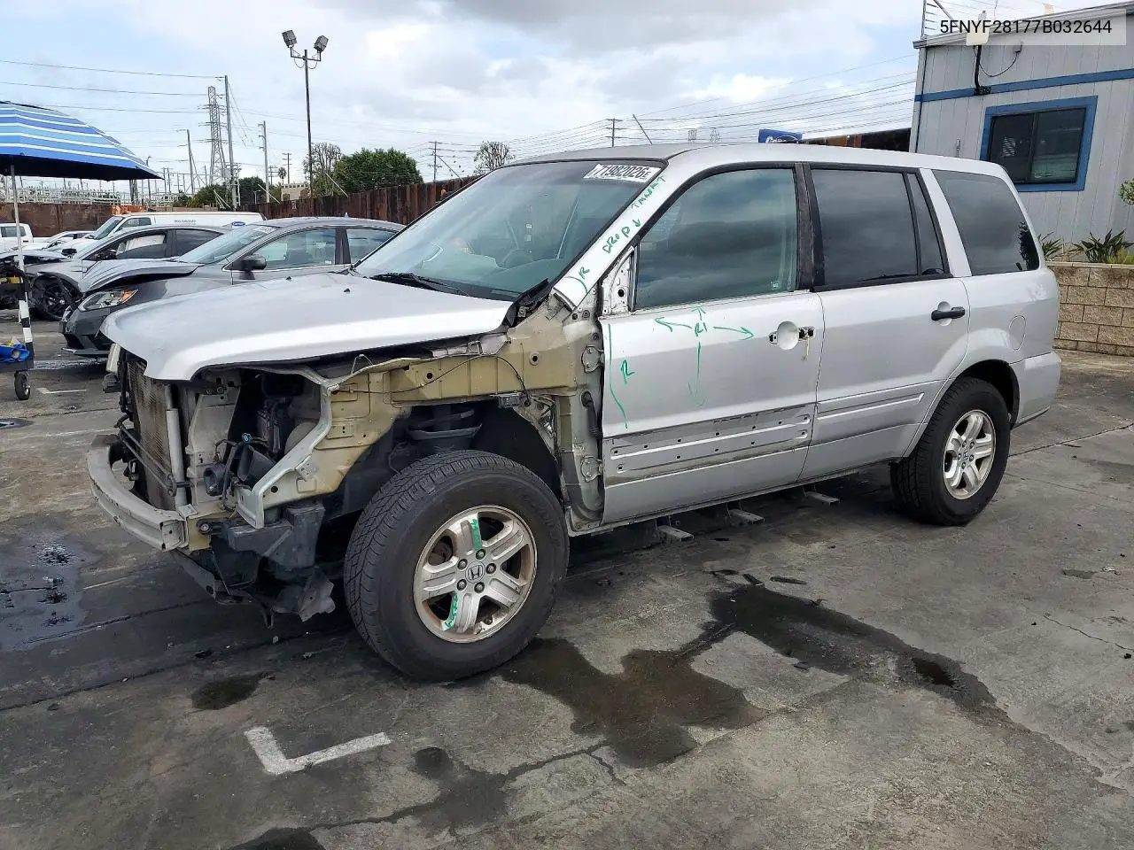 2007 Honda Pilot Lx VIN 5FNYF28177B032644 фото 1