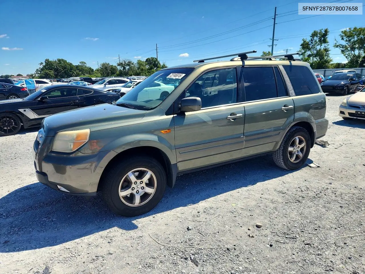 5FNYF28787B007658 Honda Pilot 2007 — повреждение Задняя часть, фото до ремонта