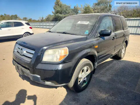 5FNYF18738B003299 — 2008 Honda Pilot, Задняя часть, фото до ремонта