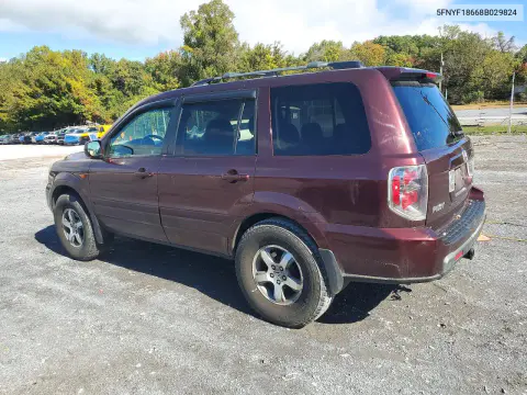 2008 Honda Pilot VIN 5FNYF18668B029824 фото 2