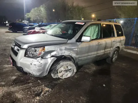 5FNYF28588B004257 — 2008 Honda Pilot, Передняя часть, фото до ремонта