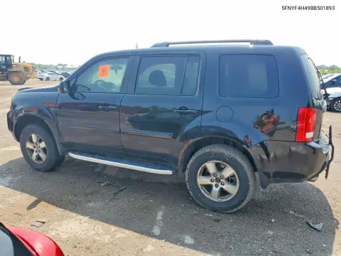 2011 Honda Pilot Ex VIN 5FNYF4H49BB501893 фото 2