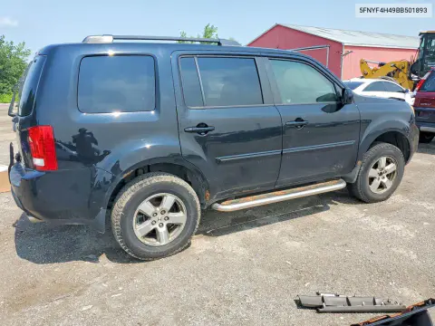 2011 Honda Pilot Ex VIN 5FNYF4H49BB501893 фото 3