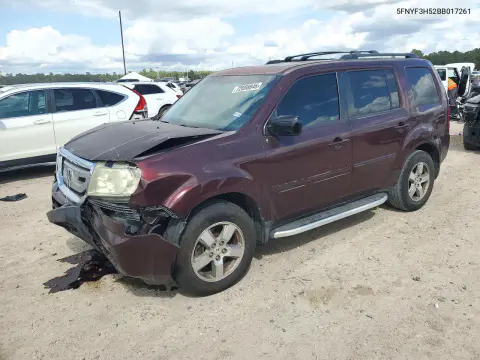 5FNYF3H52BB017261 — 2011 Honda Pilot, Передняя часть, фото до ремонта