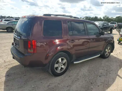 2011 Honda Pilot Ex VIN 5FNYF3H52BB017261 фото 3