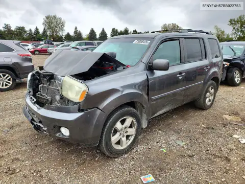 5FNYF4H57BB022753 — 2011 Honda Pilot, Передняя часть, фото до ремонта