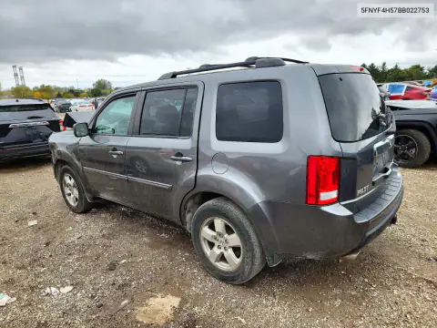 5FNYF4H57BB022753 — 2011 Honda Pilot, фото 2 с аукциона Copart, Передняя часть