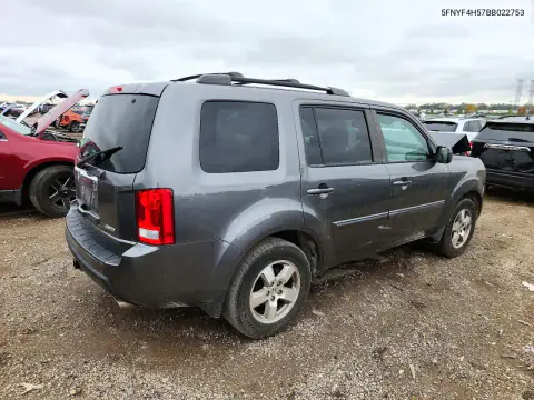 5FNYF4H57BB022753 — 2011 Honda Pilot, фото 3 с аукциона Copart, Передняя часть