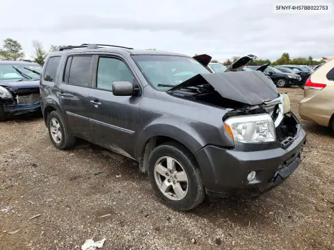 5FNYF4H57BB022753 — 2011 Honda Pilot, фото 4 с аукциона Copart, Передняя часть