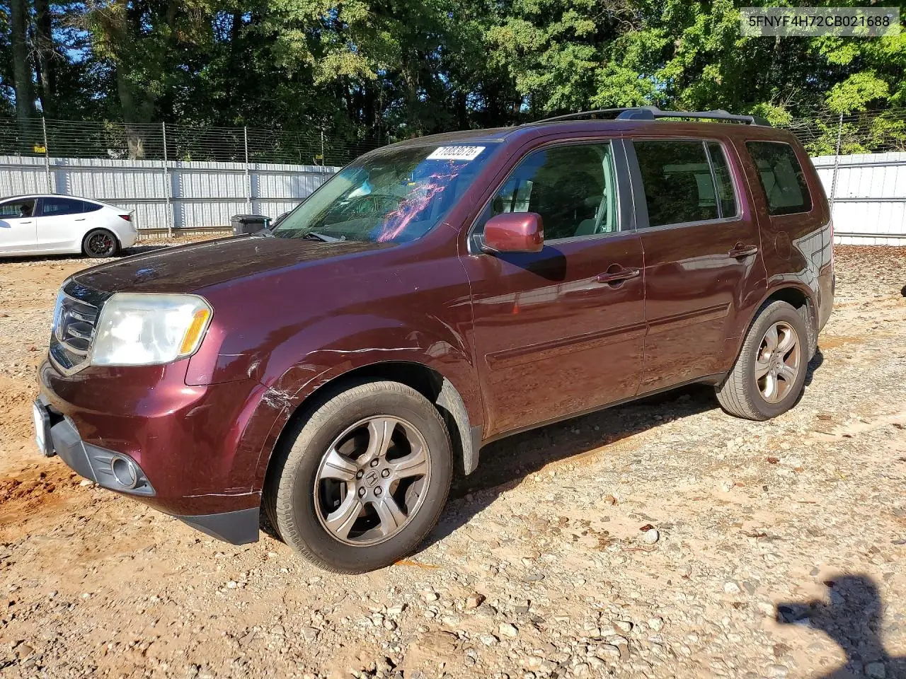 2012 Honda Pilot Exln VIN 5FNYF4H72CB021688 фото 1