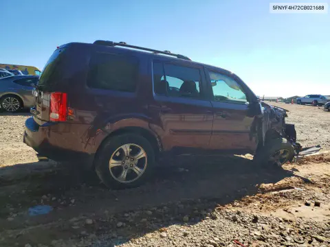 2012 Honda Pilot Exln VIN 5FNYF4H72CB021688 фото 3