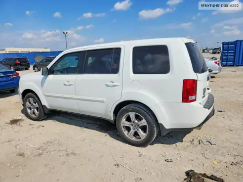 2013 Honda Pilot Exl VIN 5FNYF4H51DB016322 фото 2