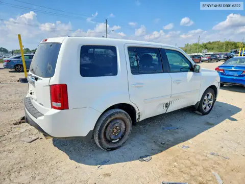 2013 Honda Pilot Exl VIN 5FNYF4H51DB016322 фото 3