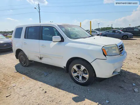 2013 Honda Pilot Exl VIN 5FNYF4H51DB016322 фото 4