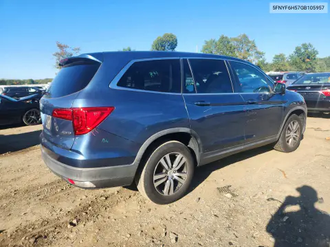 2016 Honda Pilot Exl VIN 5FNYF6H57GB105957 фото 3