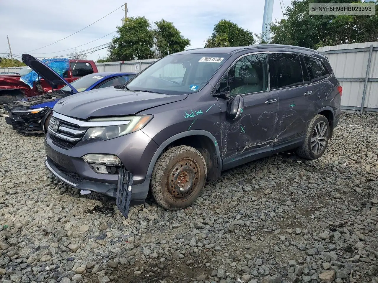 2017 Honda Pilot Touring VIN 5FNYF6H98HB023398 фото 1