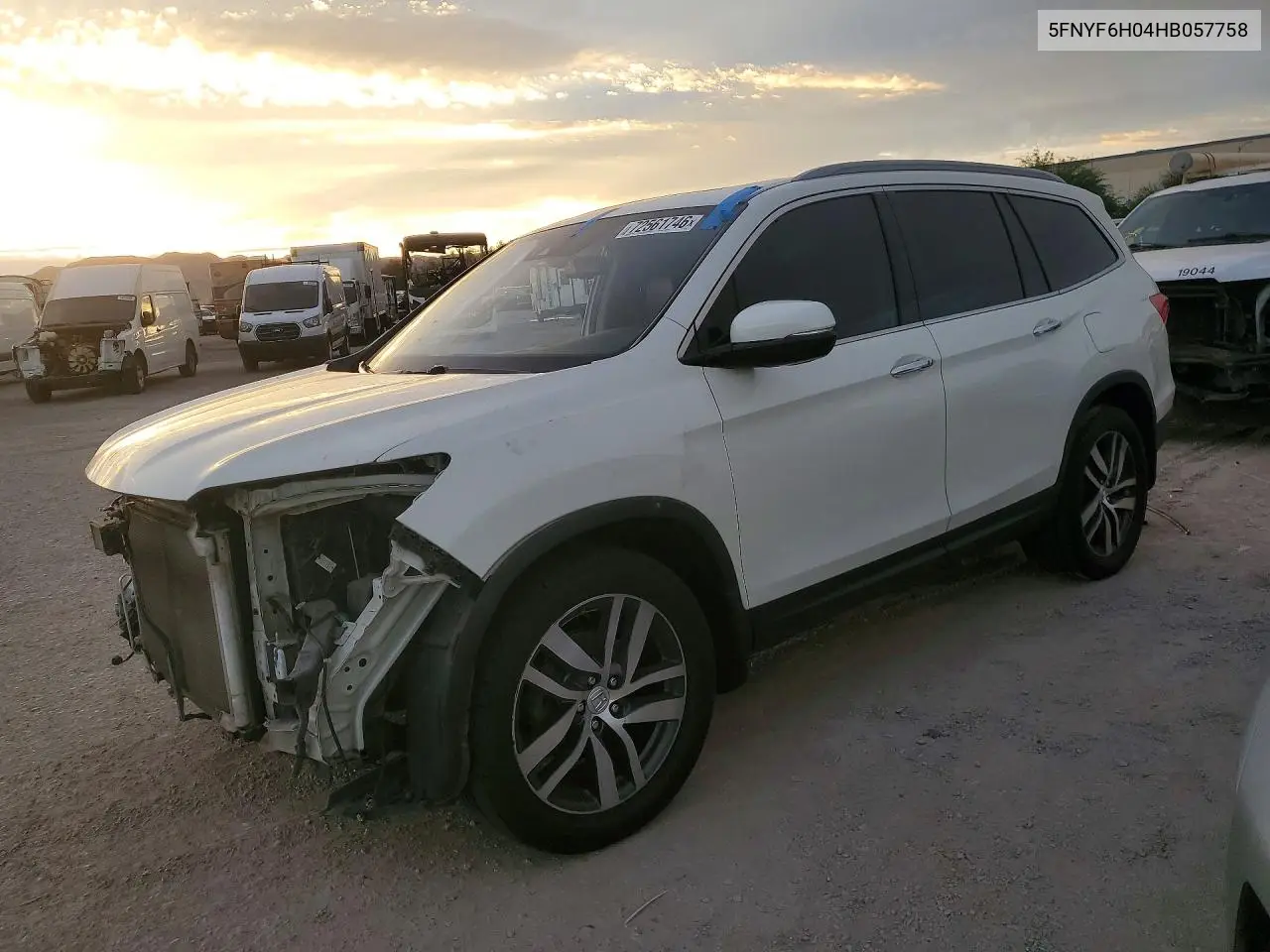 5FNYF6H04HB057758 Honda Pilot 2017 — повреждение Передняя часть, фото до ремонта