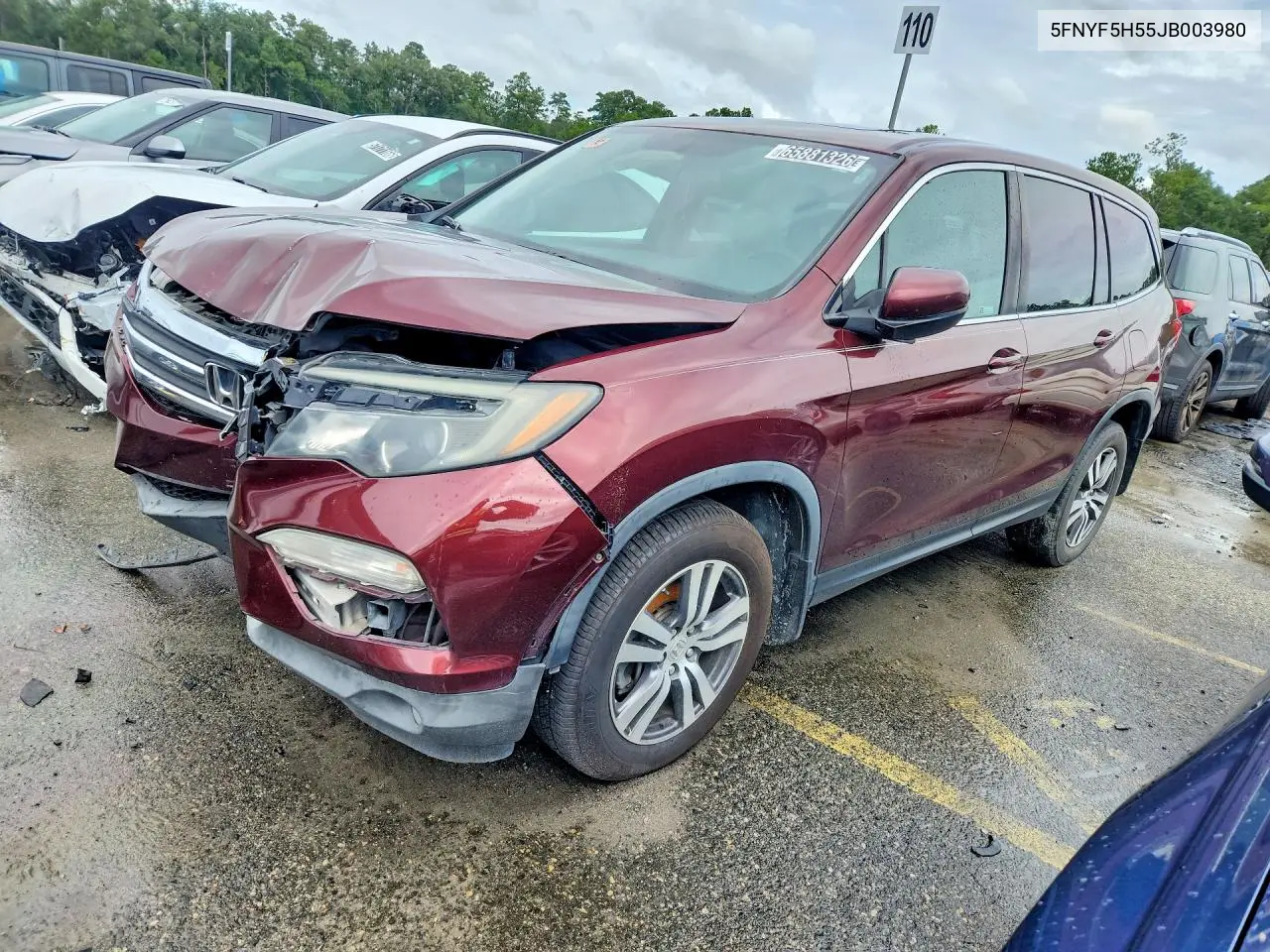 2018 Honda Pilot Exl VIN 5FNYF5H55JB003980 фото 1
