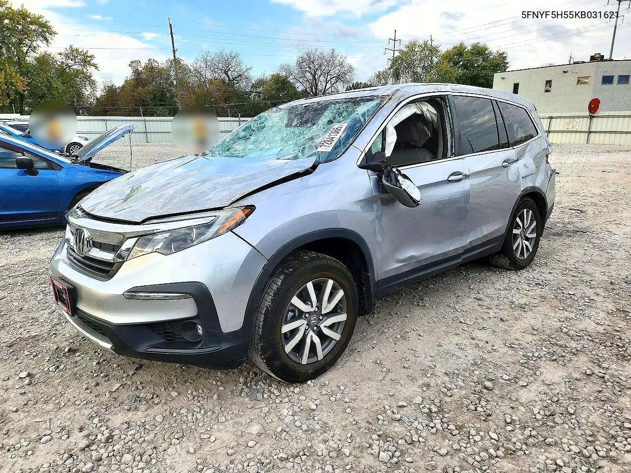5FNYF5H55KB031621 Honda Pilot 2019 — повреждение Опрокидывание, фото до ремонта