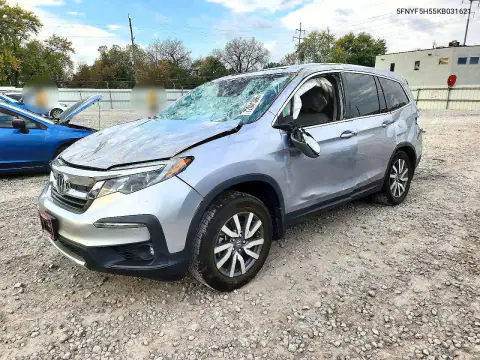 5FNYF5H55KB031621 — 2019 Honda Pilot, Опрокидывание, фото до ремонта