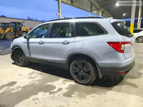 2022 Honda Pilot Se VIN 5FNYF6H21NB077401 фото 2