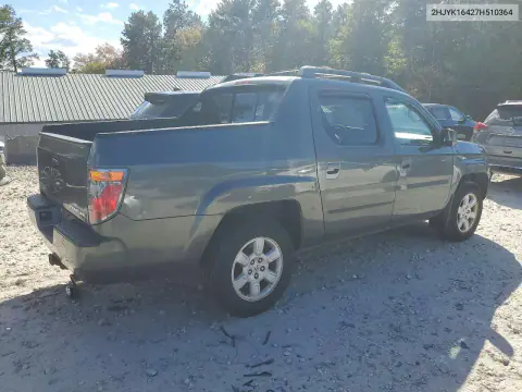 2007 Honda Ridgeline Rts VIN 2HJYK16427H510364 фото 3