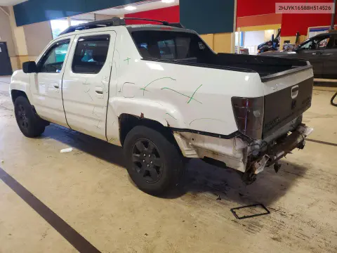 2008 Honda Ridgeline Rtl VIN 2HJYK16588H514526 фото 2