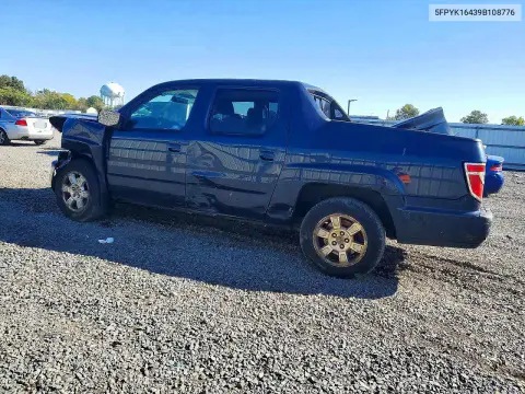 2009 Honda Ridgeline Rts VIN 5FPYK16439B108776 фото 2