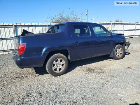 2009 Honda Ridgeline Rts VIN 5FPYK16439B108776 фото 3