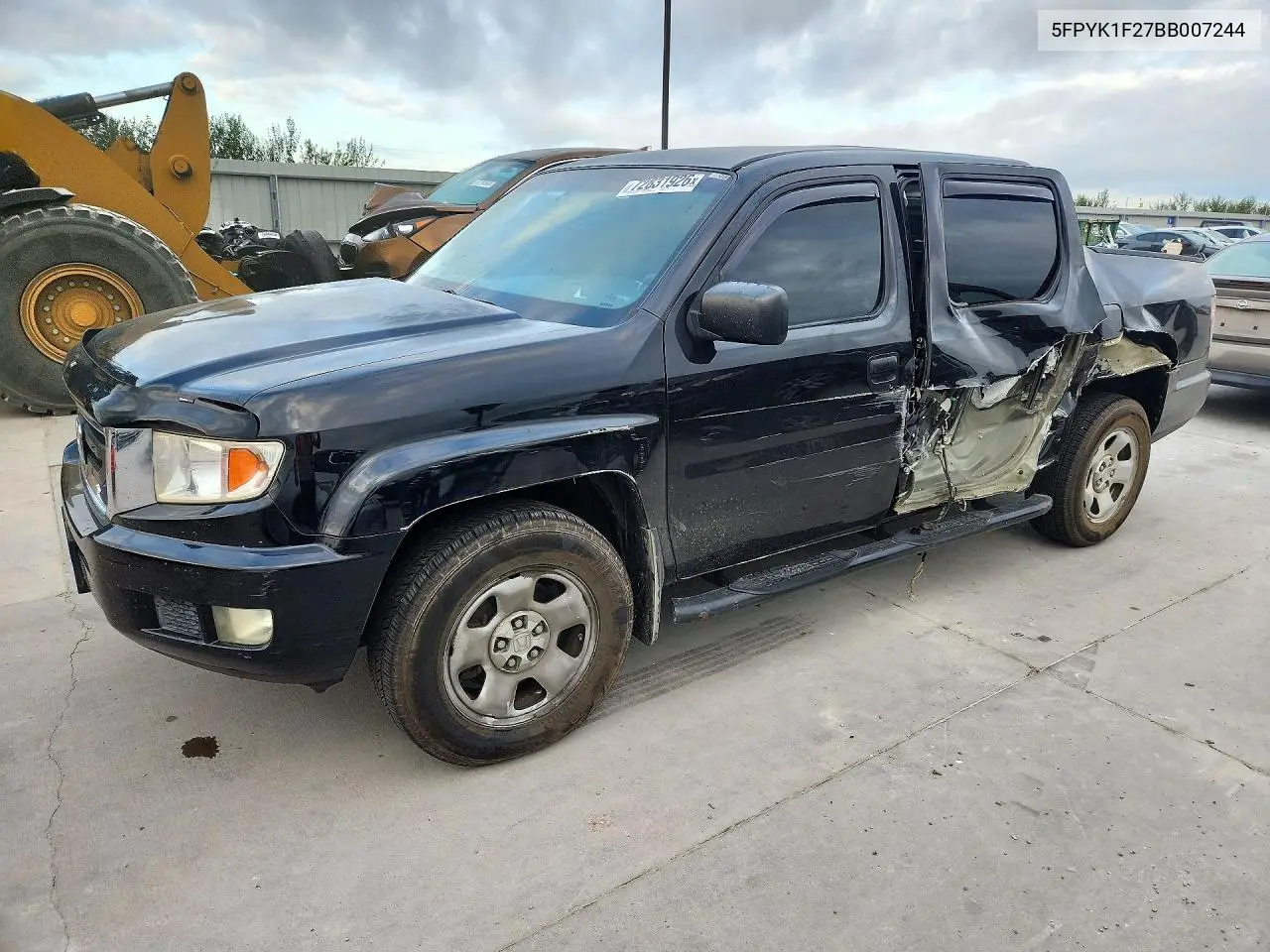 5FPYK1F27BB007244 Honda Ridgeline 2011 — повреждение Сторона, фото до ремонта