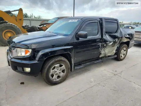 5FPYK1F27BB007244 — 2011 Honda Ridgeline, Сторона, фото до ремонта