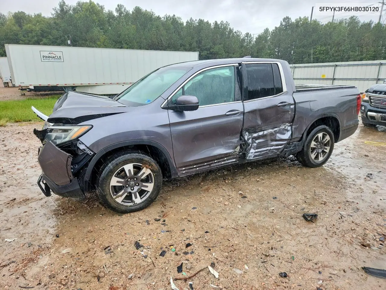 2017 Honda Ridgeline Rtl VIN 5FPYK3F66HB030120 фото 1