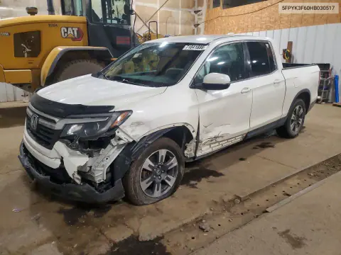 5FPYK3F60HB030517 — 2017 Honda Ridgeline, Передняя часть, фото до ремонта