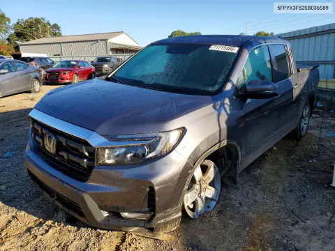 5FPYK3F52SB036589 — 2025 Honda Ridgeline, Передняя часть, фото до ремонта