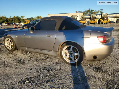 2003 Honda S2000 VIN JHMAP11403T007605 фото 2