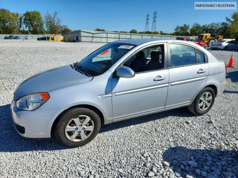 KMHCN46C18U229486 — 2008 Hyundai Accent, Передняя часть, фото до ремонта