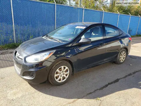 KMHCT4AE1EU735264 — 2014 Hyundai Accent, Передняя часть, фото до ремонта