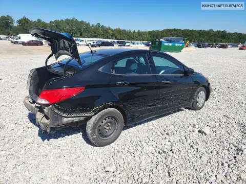 KMHCT4AE7GU074505 — 2016 Hyundai Accent, фото 3 с аукциона Copart, Задняя часть