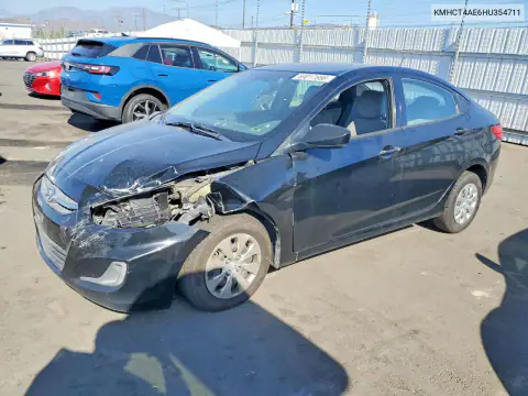 KMHCT4AE6HU354711 — 2017 Hyundai Accent, Передняя часть, фото до ремонта